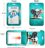 Elephant Badge Holder with Retractable Lanyard, Cute Lanyards for ID Badges Name Tags Vertical Card Holder, Breakaway Lanyard Badge Reel Retractable, Teacher Nurse Workers Women Office Gifts