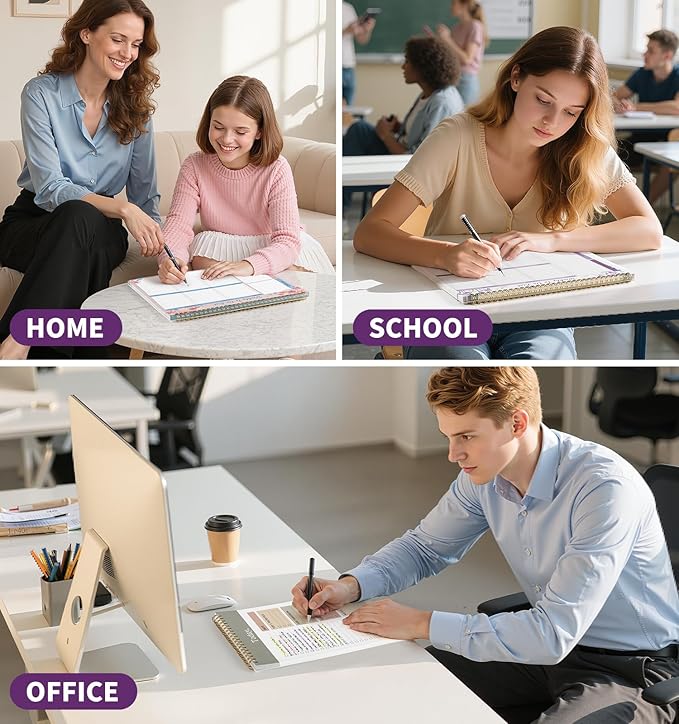 ALKALO 104 Pgs Weekly To Do List Notepad, 52 Duplex-Printed Undated Sheets 100 GSM（8.5"×11") Weekly Desk Planner For Work Home School Office Desk Accessories Supplies & Goal Setting Tasks - Purple Iris