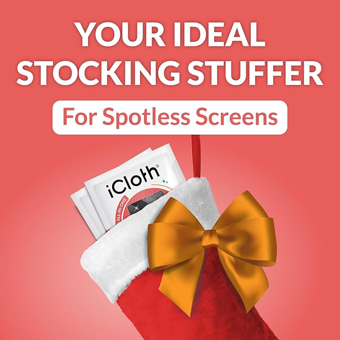 iCloth 70% Isopropyl Alcohol XL Screen and Electronics Wipes, Lint-Free, Streak-Free, Fast-Drying, Removes Dust and Fingerprints (24 Wipes)