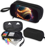AnySmic Baseball Pencil Case for Boys and Girls, Large Pencil Pouch for Kids, Big Capacity Pen Case Pen Bag Organizer for School Student, Polyester, Double Zipper with 2 Compartments