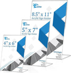 EHWINE 6 Pack 4 x 6 Acrylic Sign Holder, Clear Plastic Signs Display Stand, Vertical Slanted Back Paper Holder Stand up Table Top Sign Holders Flyer Stand Frames Suitable for Office Business Store