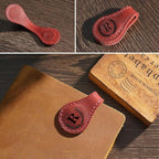 Personalized Magnetic Leather Bookmark, 26 Letters Custom Leather Bookmarks, Handmade, Leather Magnetic Bookmark for Book Lovers Readers Women Kid(Blue，F）
