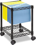 Safco Compact Rolling Cart, Fits Letter and Legal-Size Hanging Folders, Mobile File Storage, Steel, Black