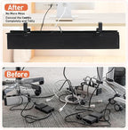 MAXECHO Under Desk Cable Management Tray 36" - Clamp on Wire and Cable Organizer for Storage and to Hide Cords - Ideal for Home Office - Premium Black Fabric Design