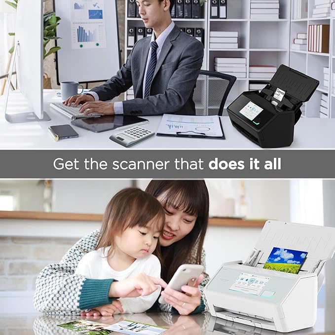 ScanSnap iX2500 Wireless or USB High-Speed Cloud Enabled Document, Photo & Receipt Scanner with Large 5" Touchscreen and 100 Page Auto Document Feeder for Mac or PC, White