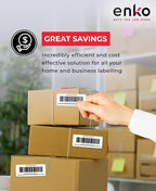 enKo 8000 Labels, 1/2" x 1-3/4" - White - Address, Mailing, Shipping & Barcode Blank Labels for Laser and Inkjet Printers
