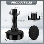 Holimax 10 Set Adjustable Furniture Leveling Feet, Adjustable Leg Levelers for Cabinets Sofa Tables Chairs, Heavy Duty Height Adjuster Furniture Levelers Foot with T- Nut Kit 3/8"-16 Thread, Black