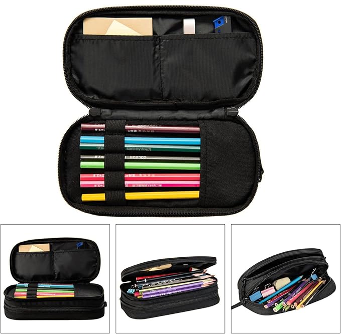 Pazacon Cute Initial Pencil Case for Kids Students, Large Capacity Pencil Pouch for Boys Girls, Letter Design Pencil Box Pen Bag Office Stationery Organizer, Rainbow Letter C