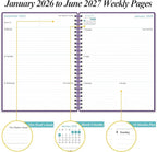 2026-2027 Planner - 18 Months Weekly & Monthly Planner from January 2026 - June 2027, Planners 2026-2027 with Elastic Closure, Inner Pocket, 8.5" x 11", Purple