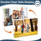 XINANDE 5x7 Acrylic Picture Frames 1 Pack, 10+10MM Premium Acrylic Photo Frame Magnetic Picture Frames Clear Double Holder-Sided, Free Standing Desktop Display, Best Gift for Family, Baby, Friend