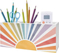 Exqcom Boho Colorful Sunshine Pen Pencil Holder, Boho Desk Office Decor, Retro Rainbow Sun Sunrise Sunset Pencil Pen Holder Organizer for Home Office Desk Accessories