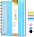 UEBZFOCS Dotted Notebook, Spiral Notebook Journal 8.5” x 11”, A4 Large Dot Grid Notebooks for Women Men, 100 GSM Dotted Paper, Plastic Hardcover Spiral Bullet Journals for Work School Sketching, Blue