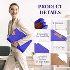 Skyygemm 36 Pcs Classification Folders Letter Size, 2 Divider Pressboard File Folders with 3. 5 Inch Expansion, 2 Prongs Fastener, Heavy Duty Office File Organizers for Teachers, Medical (Purple)