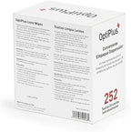 OptiPlus Eyeglass Lens Wipes l Pre-Moistened l Cleaning Wipes for Glasses, Smart Phones, Optical Lens, Goggles, and Watch Screen l Quick-Dry & Scratch-Free | 252 Count (504 Count (Pack of 1))
