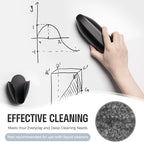 loukin Dry Erase Eraser with Replaceable Felt Pad, Whiteboard Eraser with 12 Peel-Off Layers, Magnetic Holder Includes, for Classroom, Home, and Office, Black