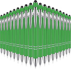 Zonon 38 Pieces Rubberized Ballpoint Pen with Stylus Tip Stylish Metal Pen Capacitive Styli with Soft Rubberized Grip, Black Ink for Most Devices(Green)