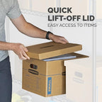 Bankers Box Small Classic Moving Box 15 Pack, Reinforced Handles, Tape-Free Assembly, Box with Lid, 15-in x 12-in x 10-in (7714209)