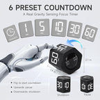 Exlliy Productivity Timer 1, 5, 10, 30, 60 Minutes Preset, Desk Cube Timer with Gravity Sensor/Mute/Vibration for ADHD, Work, Study, Kitchen, Back to School (1, Black)