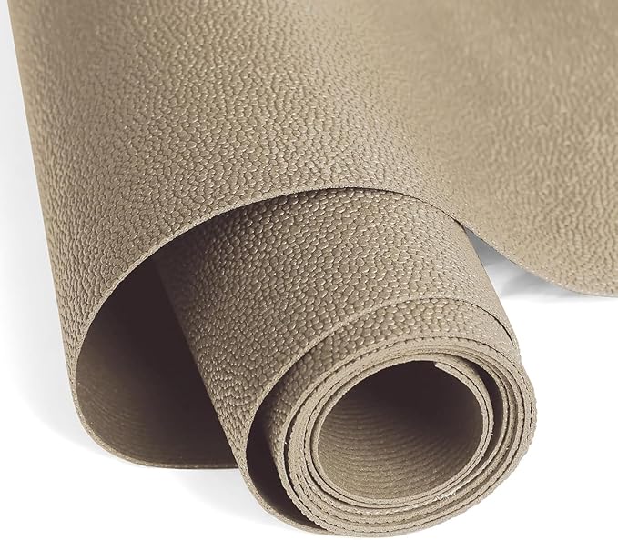 WochiTV Shelf Liner for Cabinets, Drawer Non Adhesive Non Slip Foam Mat for Kitchen, Pantry, Bathroom, Cupboard, Garage, Closet, Shelves, Drawer, Tool Box, Tan 17.5 x 354 inches