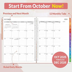 SUNEE 2026 Appointment Book, 2026 Hourly Planner 8.5" x 11", Hourly, Weekly & Monthly Planner - from January 2026 - December 2026, Flexible Cover, Note Page, Pocket, Bookmark, Boho