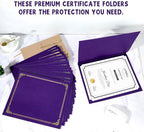 gisgfim 15Pcs Certificate Holders Diploma Covers Single Sided Gold Foil Border Award Covers for Letter Size 8.5x11 Certificates Cardstock Document Papers Storage Organizer (Purple)