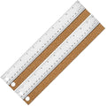Metal Ruler with Cork Backing, 12 Inch Stainless Steel Rulers 12 Inch Metal Ruler 2 Pack- Imperial and Metric - Non-Slip Prevent Ink Leakage - for School Office Engineering Tools
