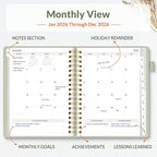 SUNEE 2026 Planner 5.9" x 8.3" – Dated Productivity Planner for Time Management - Daily,Weekly & Monthly Planner to Achieve Goals - Planner 2026 dated from January 2026 – December 2026,Grey Green