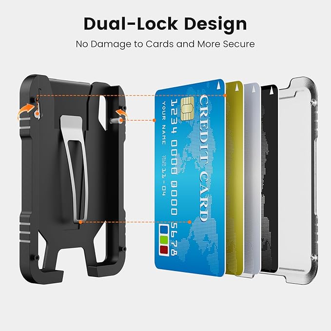 Oaridey ID Badge Holder with Lanyard, Safety Breakaway Lanyard with ID Holder, ID Card Holder with 5 Cards Capacity, Carbon Fiber Bagde Wllet, Quick Release, Perfect for Work and Daily Use