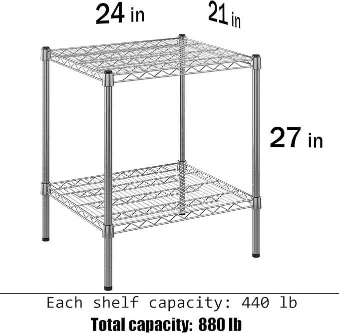 Regal Altair 21" Deep x 24" Wide x 27" Height Wire Shelving Kit | 2-Tier | NSF Commercial Storage Rack Unit