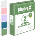 BinderX Extra Durable 3 Ring Binder, Round Ring 2 Inch Binders, Fits 450 Sheets of 8.5x11 Paper, Customizable View Cover with Inside Pockets, Cute 2" Binder, School Supplies for Girls, Olive Green