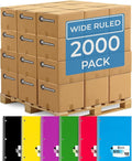 Rosmonde 2000 Packs (Pallet) 5 Subject Notebooks, Wide Ruled, Spiral Notebook Bulk,150 Sheets (300 pages), 8 x 10-1/2", Pallet of Notebooks, Bulk Spiral Notebooks for School & Office, 4-7 Days Transit