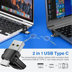 Presentation Clicker with Case Storage, Wireless Presenter Remotes with USB-A&C Receiver,Suitable for Both Desktop Computers and laptops, Mac Keynote,Including Batteries and Storage Bag,LBBYDDLL