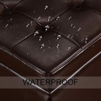 Homebeez Tufted Faux Leather Storage Ottoman Square Cube Foot Rest Stool with Flip Top (Brown)