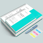 EMSHOI A4 Spiral Dotted Notebook, 11.2”x8.27” 300 Pages Bullet Dot Grid Journal, 100gsm Thick Paper, Waterproof Softcover with Twin-Wire Binding for School, Work, Writing, Light Blue