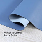 Wolaile Faux Leather Desk Pad Blotter,Water and Slip Resistant Writing Desk Protector Mat,Blue Large Mouse Pad for Desktop/Office Home Table Cover,36x17 in