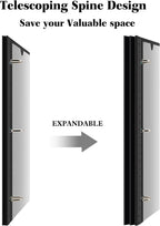 INFUN 1 Inch Telescoping 3 Ring Binder - 1PCS-Black, Flexible Binders with Customizable Front Cover and Clear Catalog Pocket, 1 Inch Rings, 225 Sheet Capacity