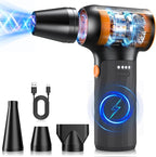 Compressed Air Duster, 260000RPM Cordless Electric Air Blower with Brushless Motor, 3-Speed Adjustable & Rechargeable – Powerful Dust Cleaner for Keyboard, Computer, Car, Outdoor, Air Bed