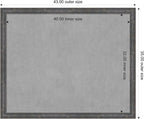 Amanti Art Grey Framed Magnetic Board 35x43 X-Large Vision Board for use with Magnets, 100% Metal Sheet to Display Items as Office Decor or for Home Organization in mudroom, Kitchen or Kids Room