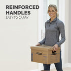 Bankers Box Small Classic Moving Box 20 Pack, Reinforced Handles, Tape-Free Assembly, Box with Lid, 15-in x 12-in x 10-in (7714210)