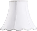 Bell Lamp Shade, Saangseon White Scalloped Lampshade Replacement, 7'' Top x 14'' Bottom x 10.5'' Slant Height x 10'' Vertical Height, Lamp Harp Included