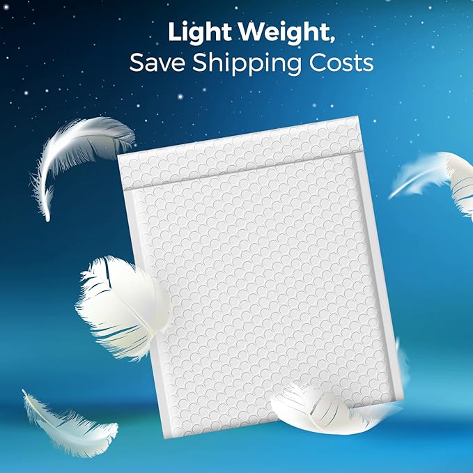 Fuxury Bubble Mailers 8.5x12” White Padded Envelopes 40 Pack Usable Size 8.5x11" Bubble Envelopes Thick Padded Mailers for Small Business Mailing Books Magazines Clothes,#2