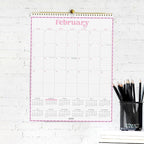 PAPERAGE 2026 Calendar, 12 Months (January 2026 - December 2026), Large (11.4 in x 14.76 in), Spiral Bound, 2026 Vertical Wall Calendar with Monthly & Yearly Views, Premium Paper - Pastel