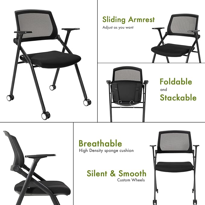 VACYOVKE 40 Pack Folding Chair Portable Nesting Commercial Seat for Events Office School Party Kitchen Dining Conference Waiting Training Room