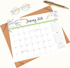Desk Calendar 2026-2027 with Desk Mat – 22" x 17" Large Desk Pad Calendar Runs from January 2026 to June 2027, Floral Design Desktop Calendar with To-Do, Notes for Planning, Organizing, and Scheduling Your Life (Brown)