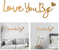 Wall Decor Gold Love You Bye Sign Hallway Entryway Door Wall Art Boho Decor Wood Home Decor Express Love and Warm for Your Family Lover Halloween Thanksgiving Christmas Above Door Topper Decoration