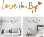 Wall Decor Gold Love You Bye Sign Hallway Entryway Door Wall Art Boho Decor Wood Home Decor Express Love and Warm for Your Family Lover Halloween Thanksgiving Christmas Above Door Topper Decoration
