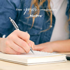 Nicpro Blocky Gear 0.7 mm Mechanical Pencils Set in Case, Metal Pencil with Lead Refills, Eraser for Professional & Adult Art Writing Drafting Drawing