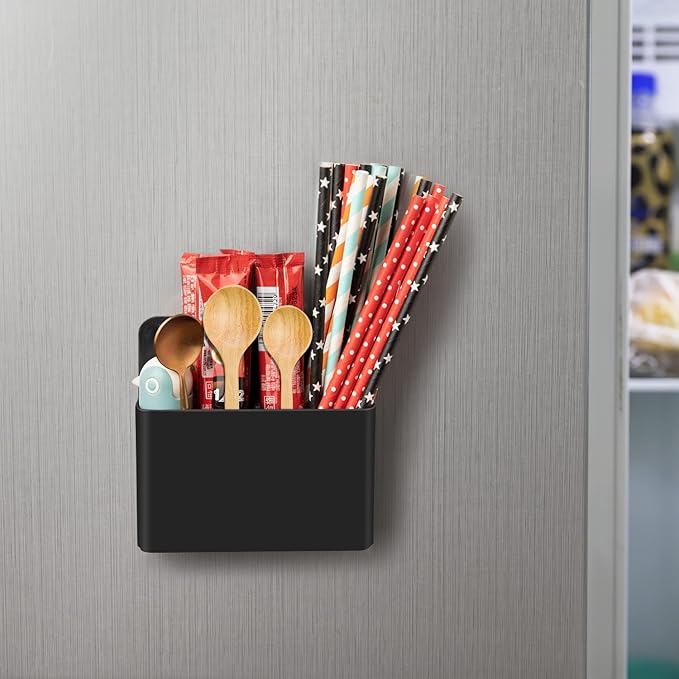 MoKo Magnetic Dry Erase Marker Holder, Pen Pencil Holder Storage Organizer for Whiteboard, Refrigerator, Locker and Other Magnetic Surfaces - Black