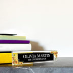 Signs ByLITA Floral Pattern Customized Nameplate | Harvest Sun Personalized Full Color Acrylic Desk Sign
