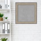 Amanti Art Silver Framed Magnetic Board 25x25 Medium Vision Board for use with Magnets, 100% Metal Sheet to Display Items as Office Decor or for Home Organization in mudroom, Kitchen or Kids Room